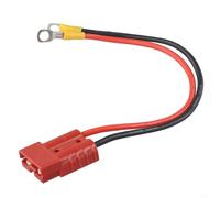 Prolunga CC da 12 AWG, 50 A, con terminale ad anello placcato argento e connettore M8, per scatole di batterie, alimentatori, apparecchiature per la movimentazione dei materiali (100 cm)