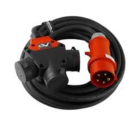 Prolunga CEE 50m SCHUKO 3 vie H07RN-F 5x2,5mm cavo di alimentazione cavo in g...