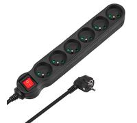 Prolunga ciabatta 6 prese nero 3m Maclean Energy MCE187 2300W