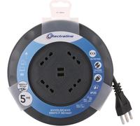 ELECTRALINE AVVOLGICAVO UFO DESIGN SUPER SLIM 5 MT 4 PRESE BIVALENTI SEZIONE CAV