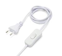 Prolunga con interruttore, 120+80cm, H03VVH2-F 2x0,75. Bianco