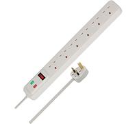 Prolunga con protezione contro le sovratensioni 13.500A e indicatore neon 6-way bianco 2m H05VV-F 3G1.25 *GB*