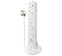 Prolunga Corrente Torre Con Surge Protezione, 10 Banda, 1m, Bianco -