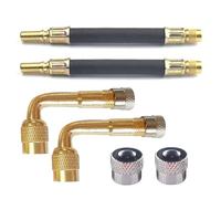 Prolunga della valvola, 6 Pezzi, Valvole di Estensione a 90 Gradi in Rame, Completo con Estensioni in Rame 180mm, Auto Valvola Pneumatico Estensione Valvola ad Angolo, per Auto, Moto, Bici