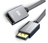 Prolunga DisplayPort [certificazione VESA], 8K@60Hz 4K@144Hz 2K@240Hz, HBR3 32.4Gbps, HDR, DSC 1.2, HDCP 2.2, G-Sync&FreeSync, DP 1.4 cavo per laptop, GPU, monitor da gioco, TV, PC VR Headset (1M)
