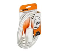 Prolunga Domestica 5 metri Spina 16A e Presa Schuko BTicino 2528/40 Bianco