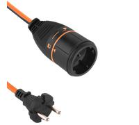 Electraline 1364 Prolunga Elettrica da Giardino con Presa Europea a 2 Poli Electralock, 3500 W, 20 m, 2 x 1.5 mm, Nero/Arancione