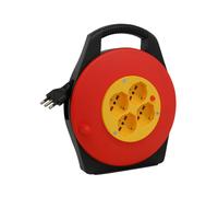 PROLUNGA ELETTRICA 10 METRI CON AVVOLGICAVO 4 PRESE SCHUKO ARROTOLATORE CAVO