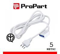 Prolunga Elettrica 5m 16A Lineare Bipasso Bianca Professionale