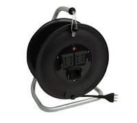PROLUNGA ELETTRICA AVVOLGICAVO MT.25 CAVO 3X1,5 - 4 PRESE BIPASSO + SCHUKO CON C