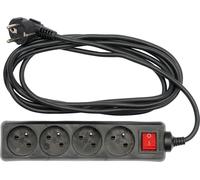 Prolunga elettrica - VOREL - 72631 VOREL - 4 prese - 3 m - Nero
