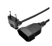 Prolunga Elettrica Eurostecker - Cavo con Spina Piatta a 90° - 0,3m, 2PCS, Nero - Ideale per Apparecchi Elettrici e Ufficio, Compatto e Flessibile