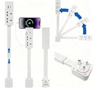 Prolunga elettrica girevole a 180° con USB-A/USB-C + 2 porte CA, per dietro il divano, per spazi difficili da raggiungere Estende