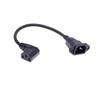 Prolunga Elettrica IEC320 c14. a C13 Cavo di prolunga, C14 con fori a vite e c13 Angolato 30 cm / 60 cm Lunghezza , H05VV-F 3G 0,75mm Prolunga ( Size : Right angle 25cm )