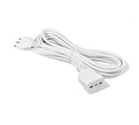 Prolunga elettrica lineare bipasso bianca con spina 16A e presa bipasso 10-16A cavo tripolare mmq 1 resistente