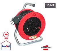 PROLUNGA ELETTRICA MT 15 3X1,5 AVVOLGICAVO + 4 PRESE BRENNESTUHL ST 180 85444290