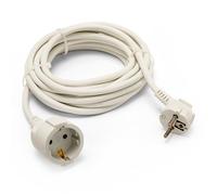 Prolunga elettrica standard Schuko, 5 metri, 16A, H05VV-F3G1.5MM2, GS Bianco