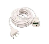 Prolunga elettrico 3 5 10mt con spina piatta presa shuko 10 16A 250V cavo bianco lineare 3G1 (10 Metri)
