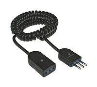 Prolunga Estensibile da 3m, Cavo H05VVH8-F 3x0,75mm², Spina e Presa 10A 2P+T, Nero