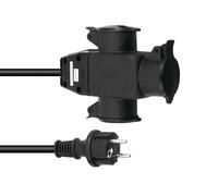 Prolunga EUROLITE 5m 3x1,5mm² con Tripla Presa - Cavo Alimentazione Nero