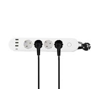 Prolunga europea ecologica - prolunga europea 250 V 16 A 2 m con 4 prese AC 2 USB, presa multipla sicura per telefono computer | accessorio elettrico per casa ufficio