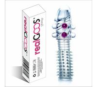 Prolunga fallica elastica super stretch in tpe trasparente con stimolatori realg