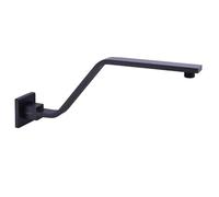 Prolunga for braccio doccia in ottone for altezza supporto for soffione doccia, accessori for barra con staffa fissa fissati a parete in nichel spazzolato cromato nero Per Bagno(Black)