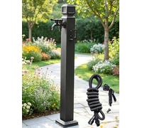 Prolunga for rubinetto for colonna d'acqua in acciaio inossidabile con macchina a spruzzo, rubinetto indipendente, fontana decorativa da giardino, for patio, irrigazione(Black,95cm/37in)