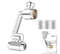 Prolunga For Rubinetto Rotante A 1080° Con Nebulizzazione Facciale Verso L'alto, Aeratore For Braccio Robotico Girevole 4 Modalità D'acqua E 3 Filtri, Accessori Di Ricambio