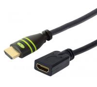 Techly Cavo Prolunga HDMI High Speed con Ethernet 4K@60Hz M/F 0,2 m Nero