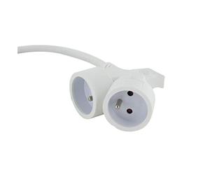 Prolunga HO5VVF 3G1,5-5 m, doppia testa, colore: Bianco