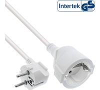 Prolunga InLine® Power, contatto di terra spina angolare/presa, bianco, 2 m
