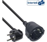 Prolunga InLine® Power, contatto di terra spina angolare/presa, nero, 2 m