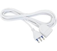Prolunga Lineare 5 Metri, Cavo Elettrico Spina 10/16A Bipasso 5MT, Bianco