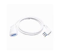 PROLUNGA LINEARE BIANCA 10 MT CON SPINA 10A 2P+T + PRESA 10A 2P+T CAVO 90° 83272