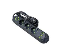 Prolunga Multipresa da 2500 W con Prese Standard Europee e Porte USB per La Ricarica, Spina UE B