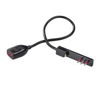 Prolunga nera da 50cm con spina ultrapiatta 16A e presa bipasso bivalente 10A 16A, spina grande, ideale per spazi ristretti, dietro mobili e elettrodomestici, prolunga salva spazio