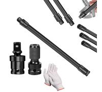 Prolunga per albero flessibile da 1/2", barra di estensione flessibile per aree difficili da raggiungere, adattatore universale per chiave a cricchetto per riparazione automobilistica (350 mm)