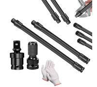 Prolunga per albero flessibile da 1/2", barra di estensione flessibile per aree difficili da raggiungere, adattatore universale per chiave a cricchetto per riparazione automobilistica (tutti)
