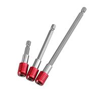 Prolunga per Punte da Trapano 3pcs 1/4 di Pollice Codolo Esagonale Barra a Sgancio Rapido Presa Cacciavite Porta Punte Barra di Prolunga Magnetica Mandrino Adattatore Set per(Gruppo rosso a tre rami)