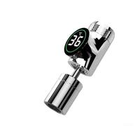 Prolunga per rubinetto con indicatore digitale della temperatura e controllo in tempo reale, per paraspruzzi in 2 livelli, girevole per un uso flessibile, in ABS e acciaio inox, (argento)