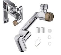 Prolunga per Rubinetto Girevole | 4 Funzioni per Getto d'Acqua con Filtro,Rubinetto Orientabile 1080° con Spray Facciale verso l'alto e Filtro - per Lavello Bagno Doccia Lavaggio Viso e Capelli