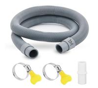 Prolunga per tubo di scarico, 1 m, 2 m, per lavatrice, per lavastoviglie, con connettori e fascette stringitubo, 20 mm, universale, per lavatrice