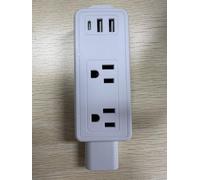 Prolunga presa elettrica con asta, multipresa direzionale 4 vie con USB-C, 2 USB-A e 2 prese AC, estensibile 20-91 cm, montaggio a vite per casa e ufficio