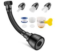 Prolunga Rubinetto Cucina, 17,2 cm Prolunga Lavandino Cucina Nera Opaca,con 3 Modalità,Prolunga per Rubinetto Lavandino a 360 Gradi,Rompigetto Prolunga da Lavello per Cucine, Servizi Igienici