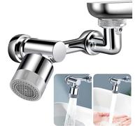 Prolunga Rubinetto Cucina BENESSERE In Linea® - Rubinetto rotante 1080 gradi - Aeratore Rubinetto Snodabile per Lavandino - Attacco per Rubinetto Girevole 2 mod. Spruzzo - Plastica ABS + Acciaio INOX