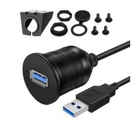 Prolunga USB 3.0 1M Maschio Femmina per il Montaggio a Filo del Cruscotto Dell'auto Impermeabile per Auto, Veicoli, Barche, Camion, Biciclette, Moto, Yacht Tipo A Cavo di Estensione Dati (1 Metro)
