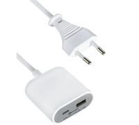 Electraline 62653 Prolunga Elettrica 1,5M / Adattatore da Viaggio/Caricatore Portatile Fast Charge 2 3.5A QC 1 USB Tipo C Compatibile con Ultime tecnologie 17.5W, Grigio