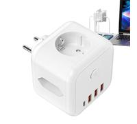 Prolungatore per presa - caricatore leggero con 3 porte USB - 3 prese multiple AC - per casa ufficio viaggio camera da e