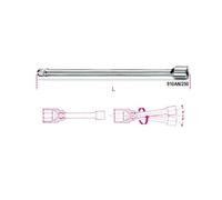 PROLUNGHE CON ATTACCHI QUADRO MASCHIO E FEMMINA 3/8" ANGOLARI L MM 250 CROMATE A